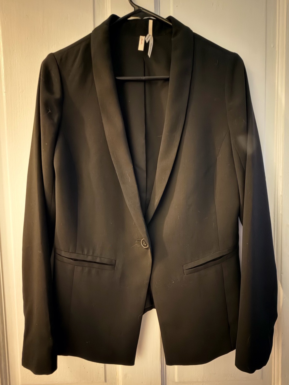 Frenchi Black Lightweight Hip Length Blazer Sz S